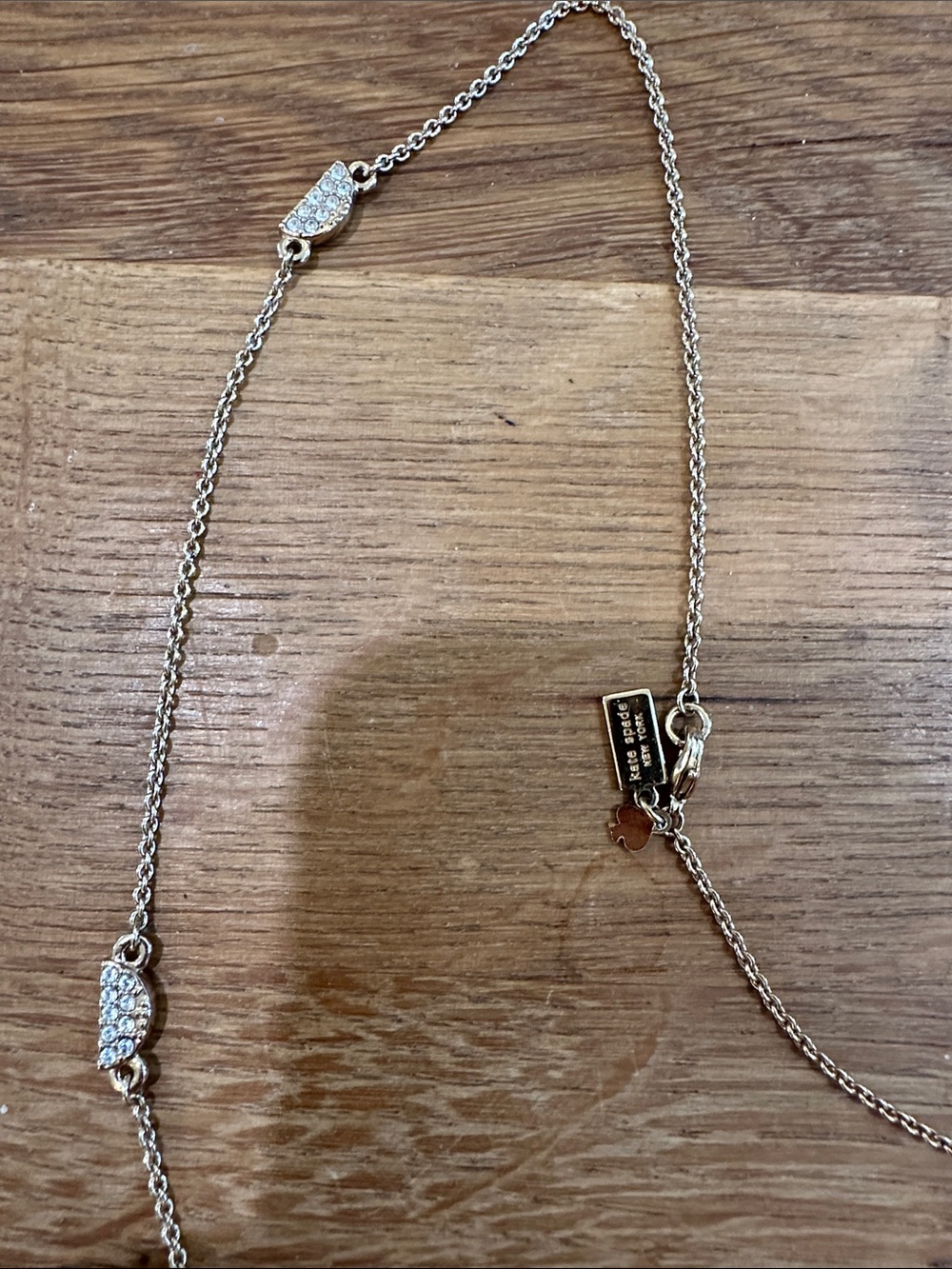 kate spade Gold Pave Teardrop Station Necklace